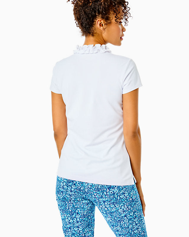 Frida Ruffle Polo UPF 50 - Resort White