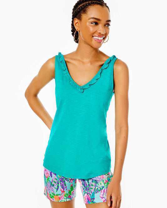 Gigi Ruffle Top - Water Lilly Green