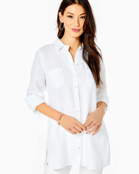 Sea View Tunic Top - Resort White