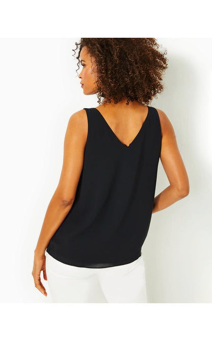 Florin Sleeveless V-Neck Top - Onyx