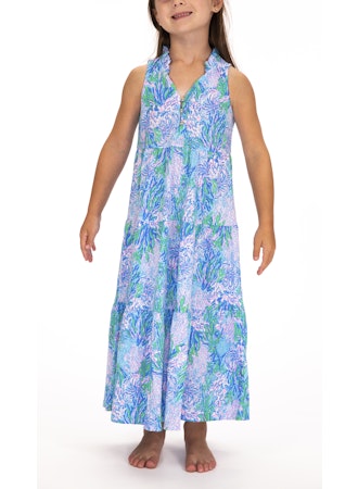 Girls Mini Malone Maxi Dress: Las Olas Aqua