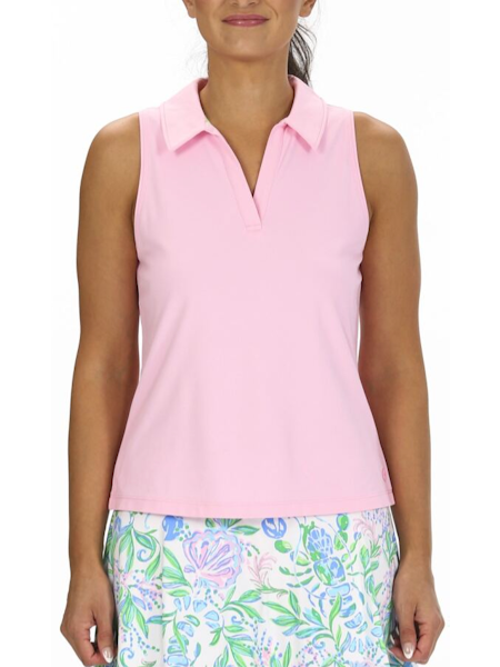 Luxletic Alister Polo Top- Conch Shell