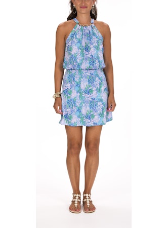 Shirelle Skirted Romper: Las Olas Aqua