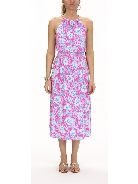 Gracelyn Halter Midi Dress- Roxie Pink Wave N Sea