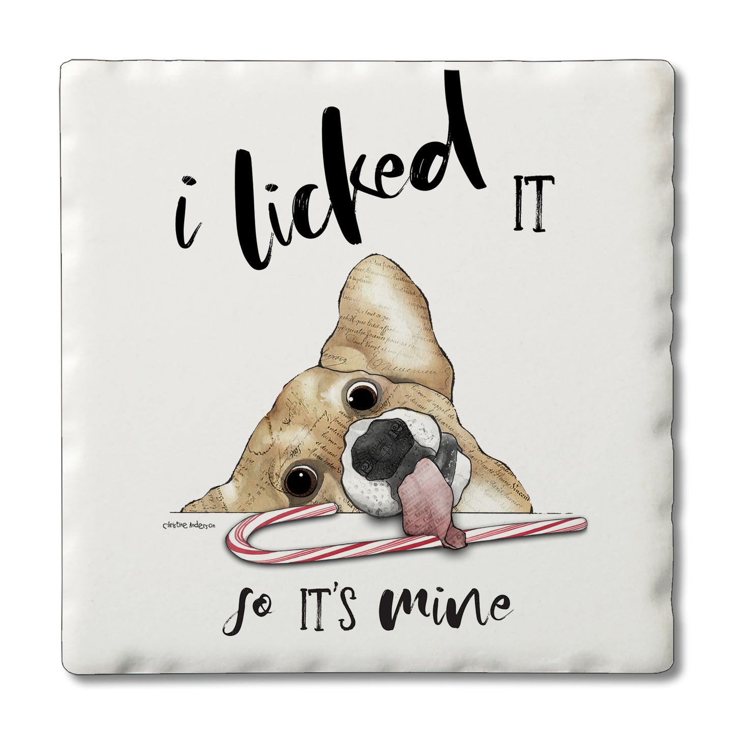 Christmas Naughty Pets Single Tile Coaster Collect