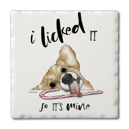 Christmas Naughty Pets Single Tile Coaster Collect