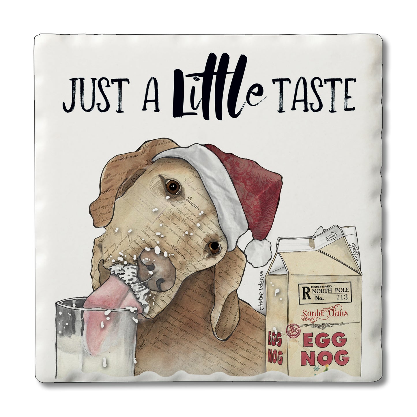 Christmas Naughty Pets Single Tile Coaster Collect
