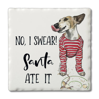 Christmas Naughty Pets Single Tile Coaster Collect