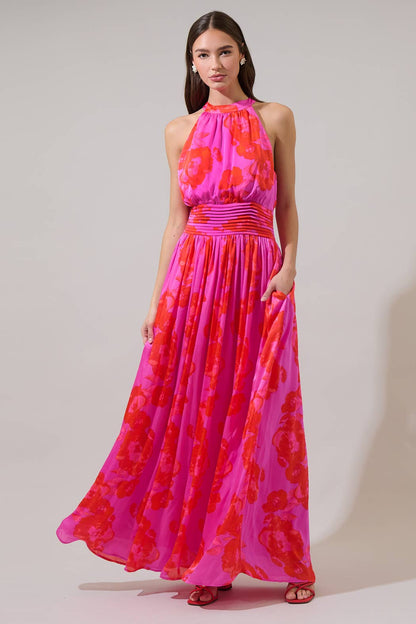 Lailah Floral Landy Halter Maxi Dress
