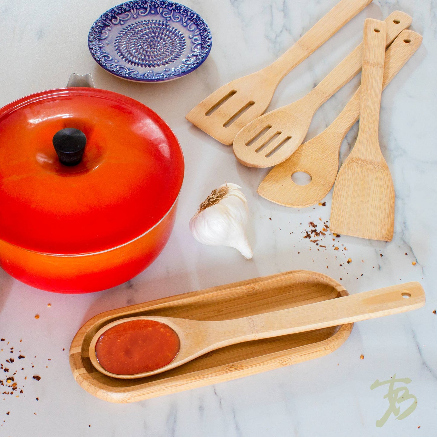 5-Piece Bamboo Cooking Utensil Set, Dishwasher Safe