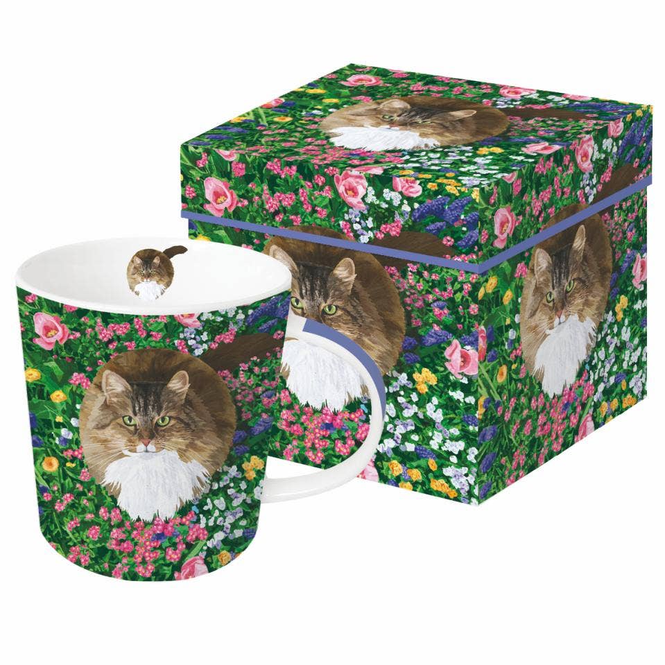 MUG IN GIFT BOX- GARDEN CAT