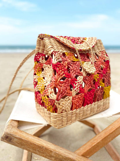 Fire Bohemian Straw Bag