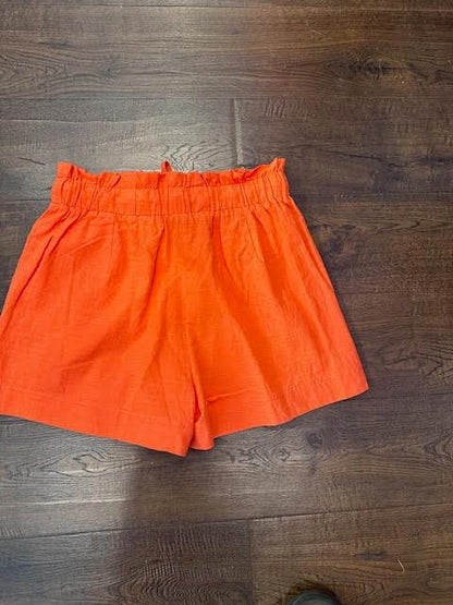 Coral High-Waisted Woven Shorts