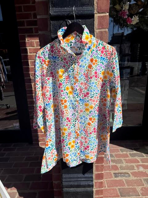 Flower Print Button Down