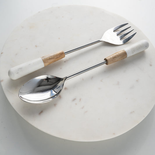 Stainless Steel Stone White Server S/2