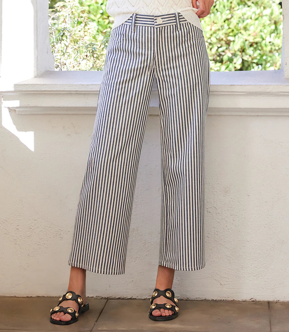 Stripe Cropped Jeans