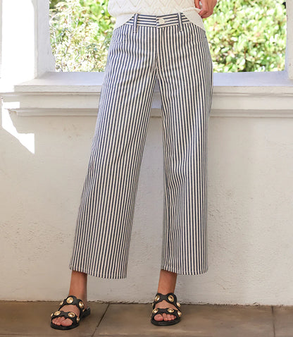 Stripe Cropped Jeans