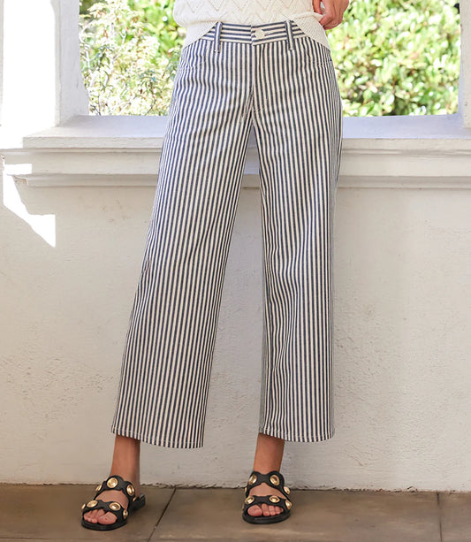 Stripe Cropped Jeans