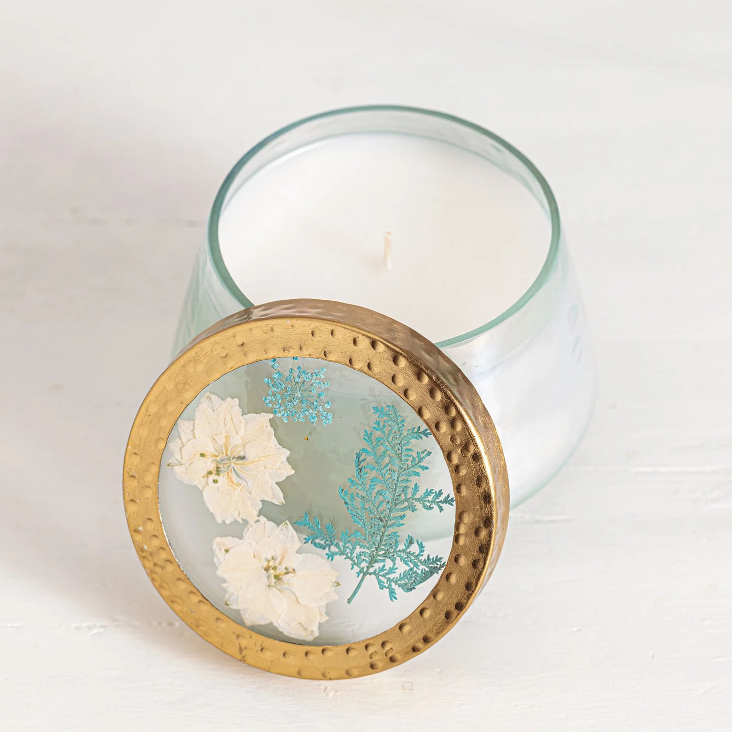 Pressed Floral Candle