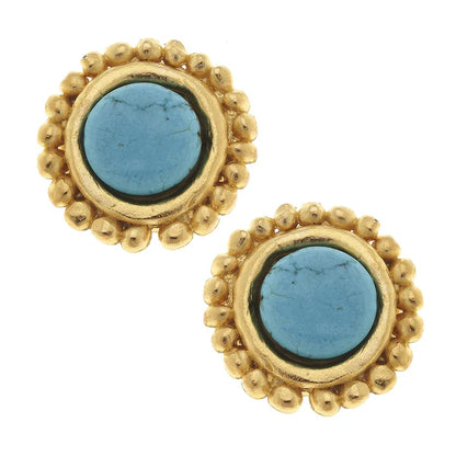 Turquoise Dotted Studs