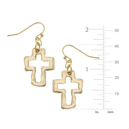 Open Cross Earrings