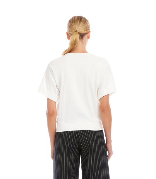 Ribbed Cuffed Sleeve Top