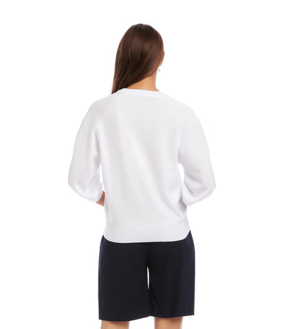 3/4 Puff Sleeve Raglan Sweater
