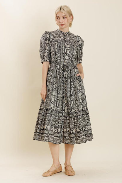 Floral Ruffle Midi Dress