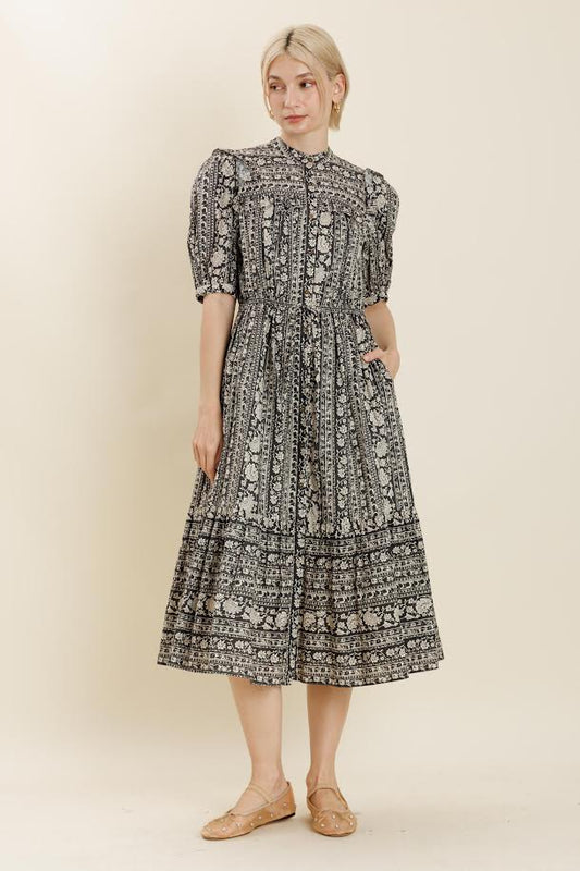 Floral Ruffle Midi Dress