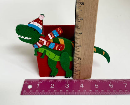 Christmas Felt Dinosaur BoxTreat Party Favor Box