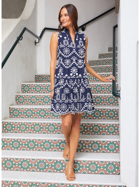 Sleeveless Eyelet Dress