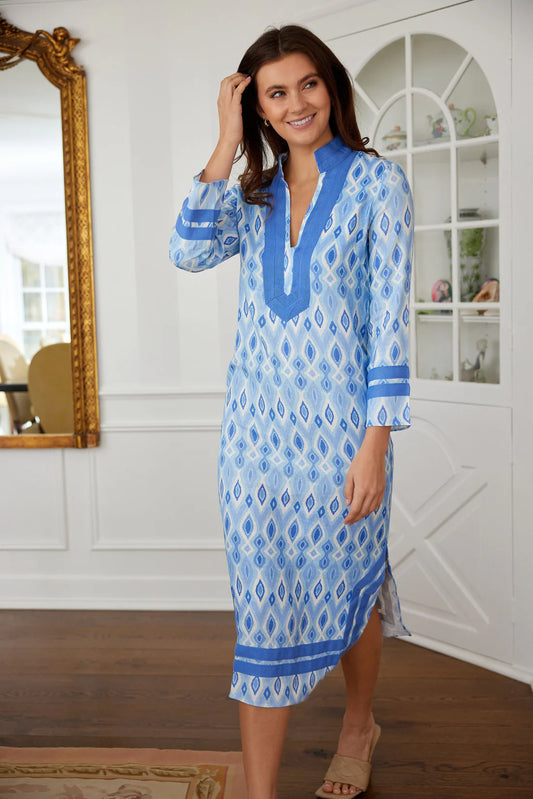 Blue Ikat Caftan