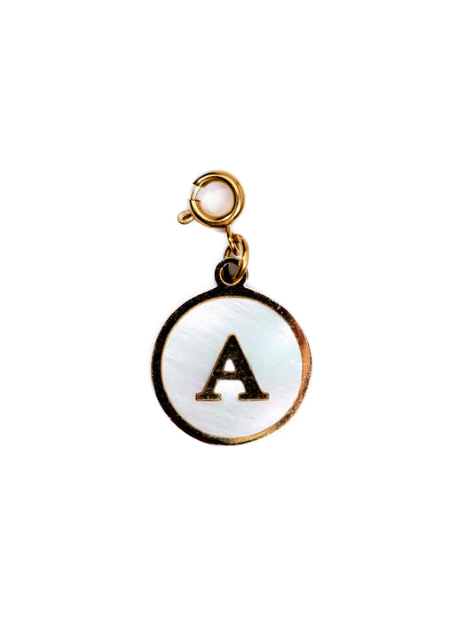 Mother of Pearl Initial Charm