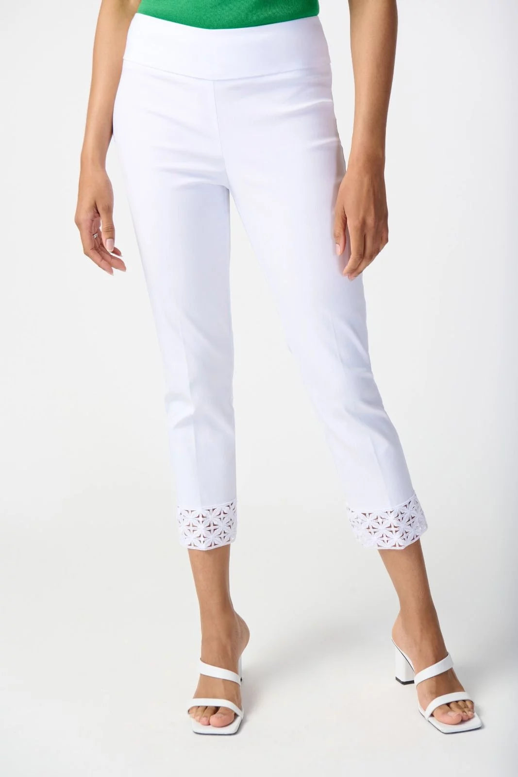 White Crop Pull-on Pants