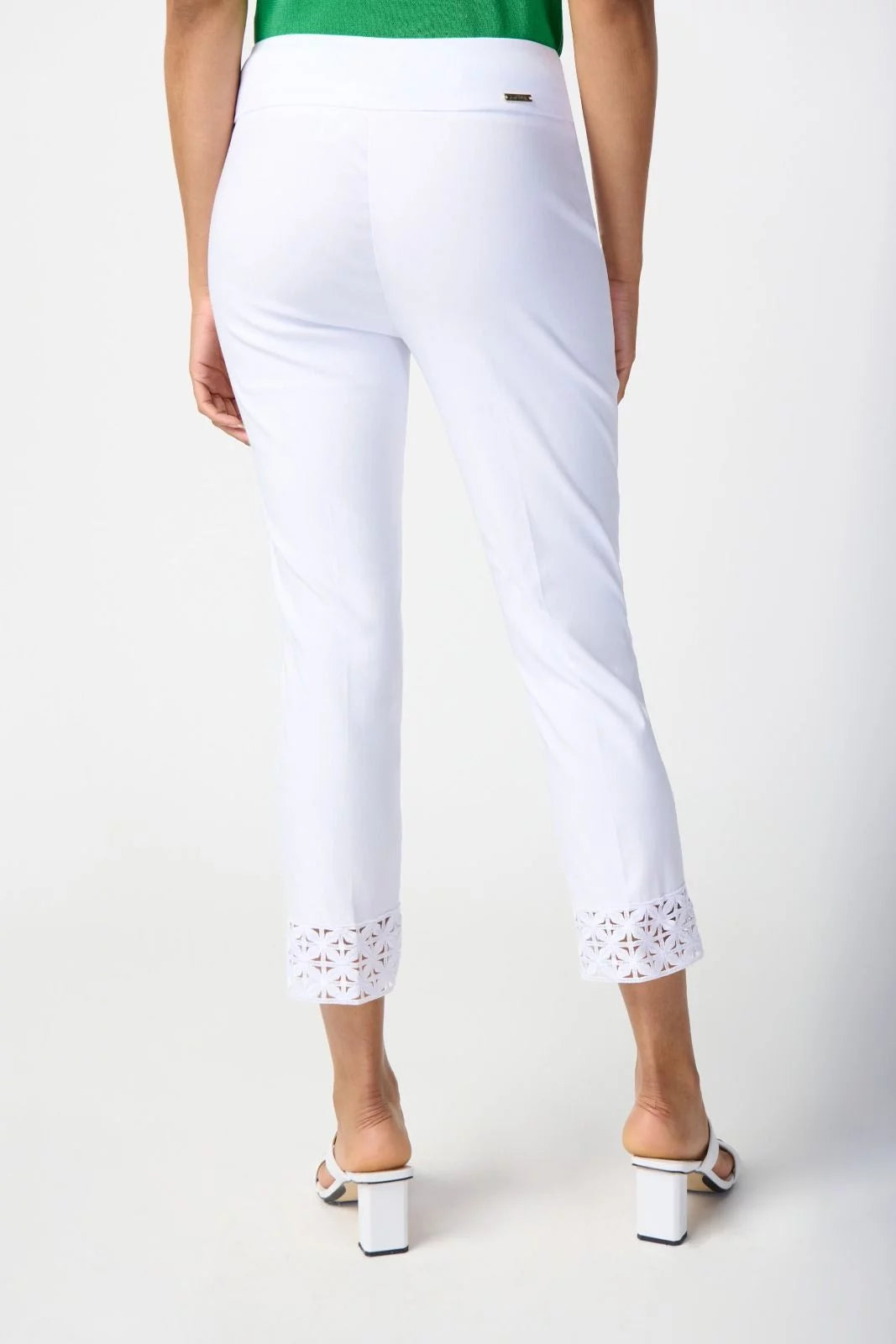 White Crop Pull-on Pants