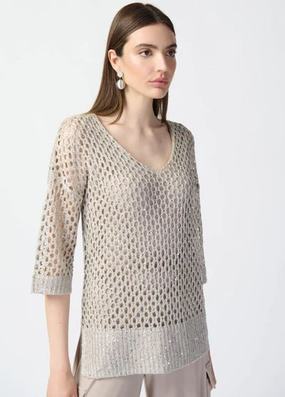 Joseph Ribkoff Lace Top in Champagne