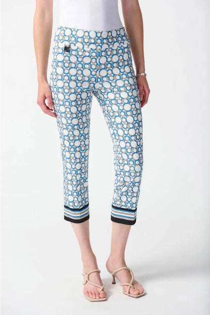 Vanilla/Multi Geometric Print Crop Pants