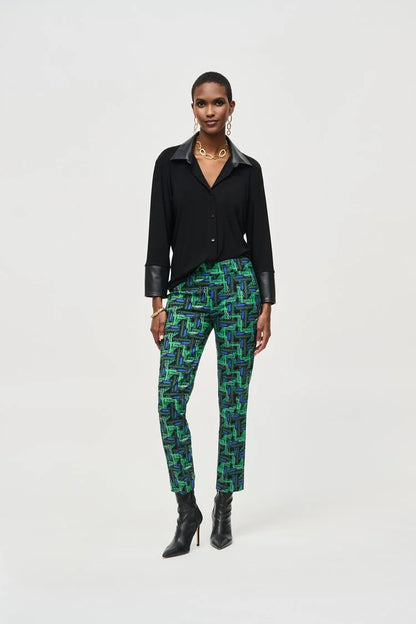 Millennium Abstract Print Cropped Pants