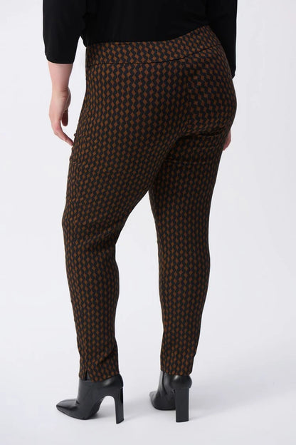 Jacquard Woven Abstract Print Slim Fit Pants