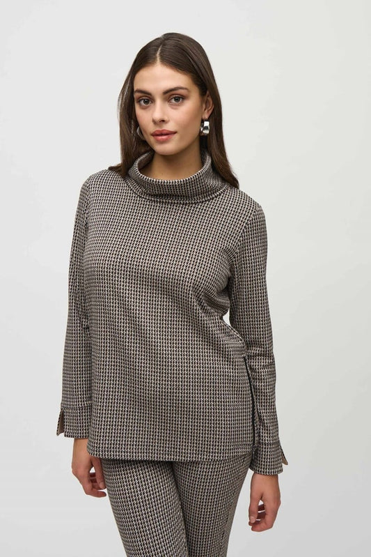 Jacquard Sweater Houndstooth Boxy Top