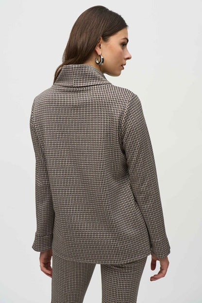 Jacquard Sweater Houndstooth Boxy Top