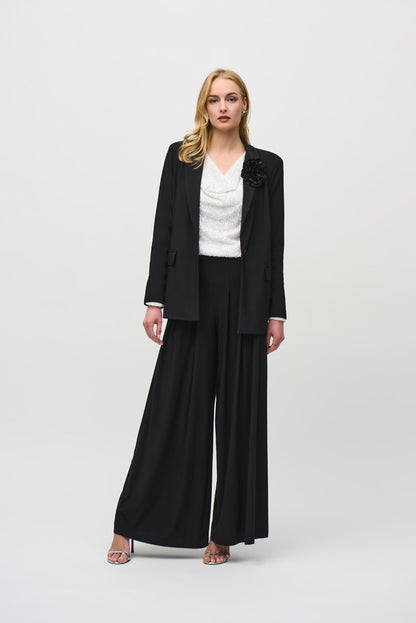 Silky Knit Wide-Leg Pull-On Pants