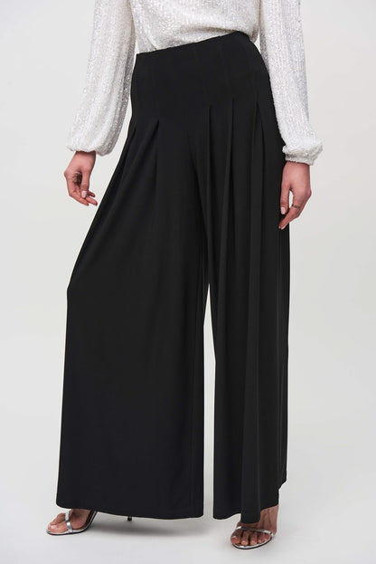 Silky Knit Wide-Leg Pull-On Pants