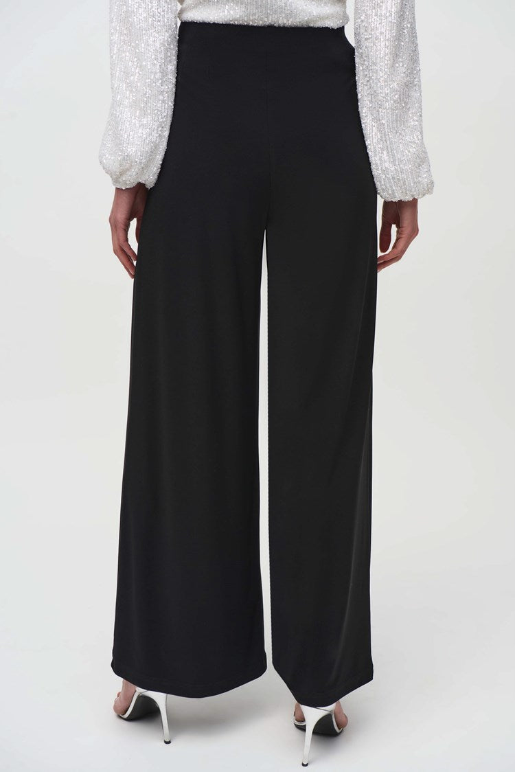 Silky Knit Wide-Leg Pull-On Pants