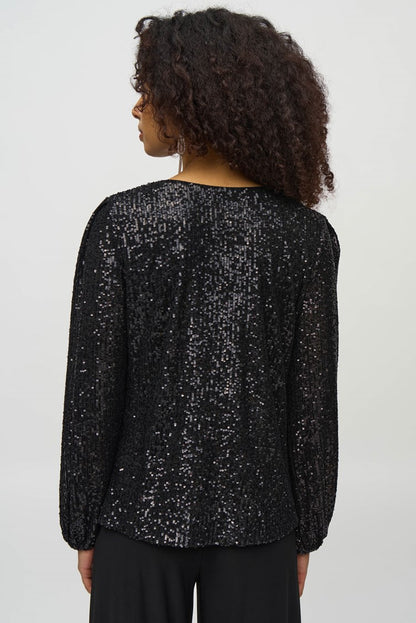 Sequined Cowl Neck Top