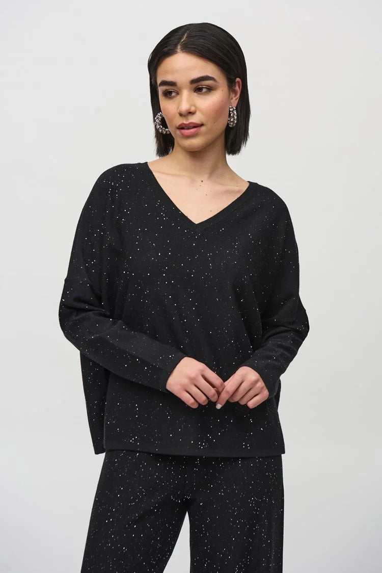 Sequined Sweater Knit Boxy Top