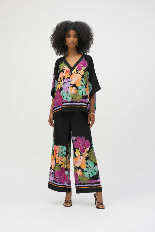 Woven Floral Print Boxy Top