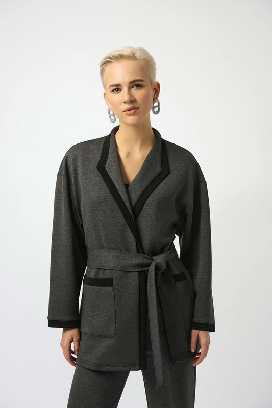 Scuba Jersey Belted Straight Coa
