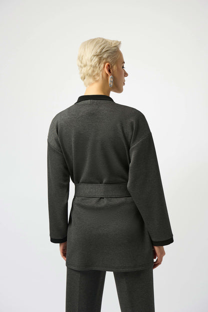 Scuba Jersey Belted Straight Coa
