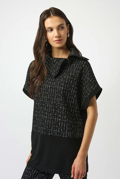 Jacquard Checkered Print Boxy Tunic